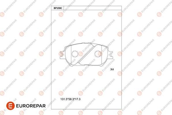 EUROREPAR 1681251780 - Гальмівні колодки, дискові гальма autocars.com.ua