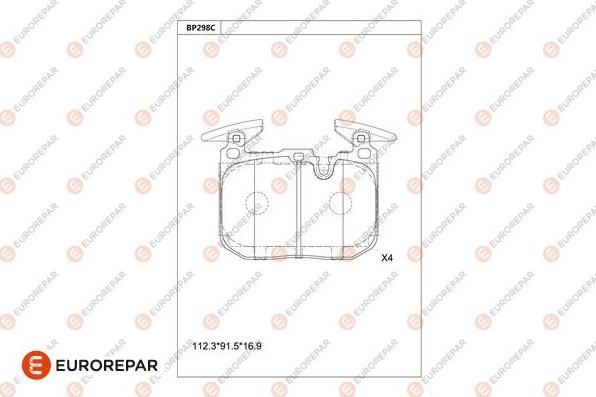 EUROREPAR 1681253280 - Гальмівні колодки, дискові гальма autocars.com.ua