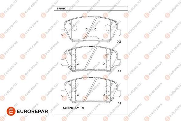 EUROREPAR 1681253480 - Тормозные колодки, дисковые, комплект autodnr.net