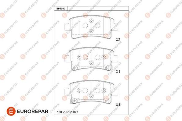 EUROREPAR 1681253680 - Гальмівні колодки, дискові гальма autocars.com.ua