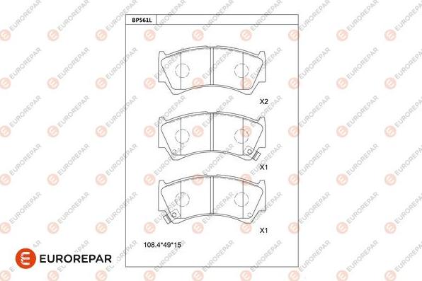 EUROREPAR 1681254180 - Тормозные колодки, дисковые, комплект autodnr.net