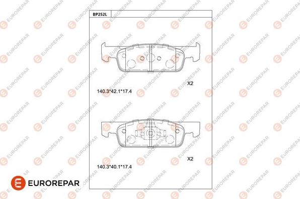 EUROREPAR 1681255080 - Тормозные колодки, дисковые, комплект autodnr.net