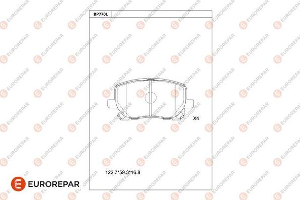 EUROREPAR 1681255180 - Тормозные колодки, дисковые, комплект autodnr.net