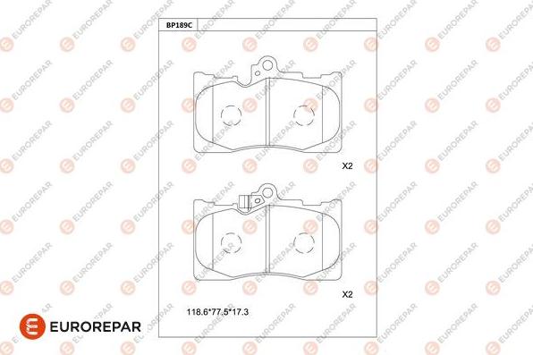 EUROREPAR 1681256280 - Тормозные колодки, дисковые, комплект avtokuzovplus.com.ua