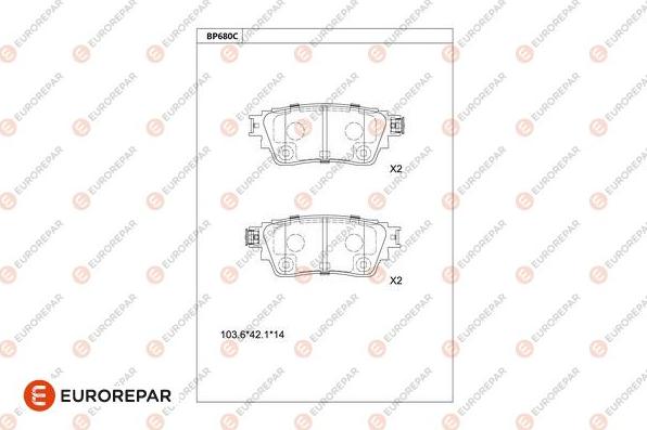 EUROREPAR 1681257880 - Тормозные колодки, дисковые, комплект autodnr.net