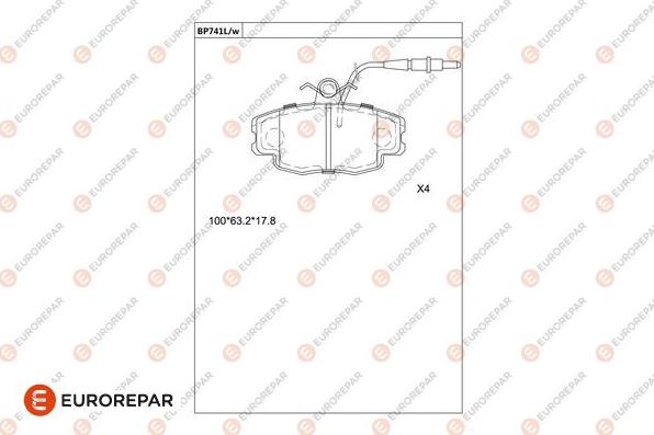 EUROREPAR 1681258680 - Тормозные колодки, дисковые, комплект autodnr.net