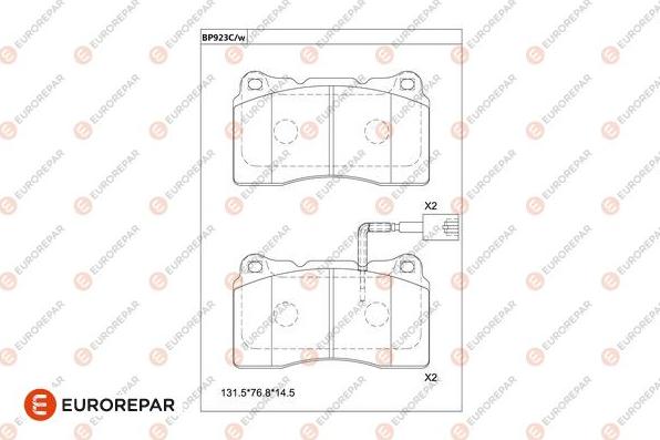 EUROREPAR 1681259480 - Тормозные колодки, дисковые, комплект autodnr.net