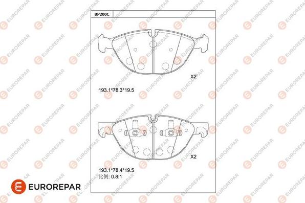 EUROREPAR 1681259680 - Тормозные колодки, дисковые, комплект autodnr.net