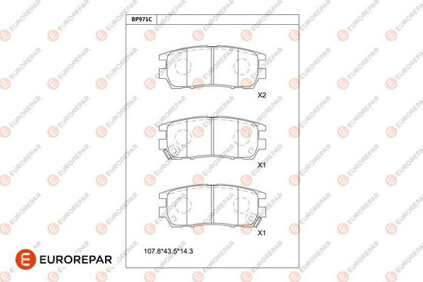 EUROREPAR 1681260080 - Тормозные колодки, дисковые, комплект avtokuzovplus.com.ua