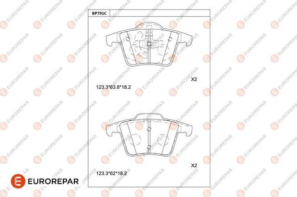 EUROREPAR 1681260380 - Тормозные колодки, дисковые, комплект autodnr.net