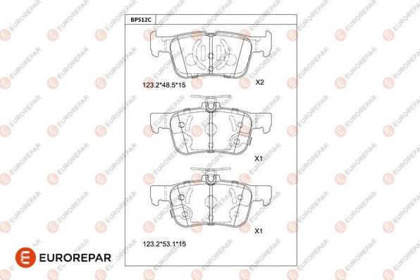 EUROREPAR 1681260480 - Тормозные колодки, дисковые, комплект autodnr.net