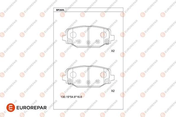 EUROREPAR 1681261280 - Гальмівні колодки, дискові гальма autocars.com.ua