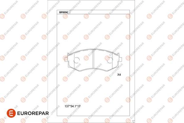 EUROREPAR 1681261580 - Тормозные колодки, дисковые, комплект autodnr.net