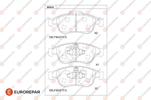 EUROREPAR 1681261680 - Тормозные колодки, дисковые, комплект autodnr.net