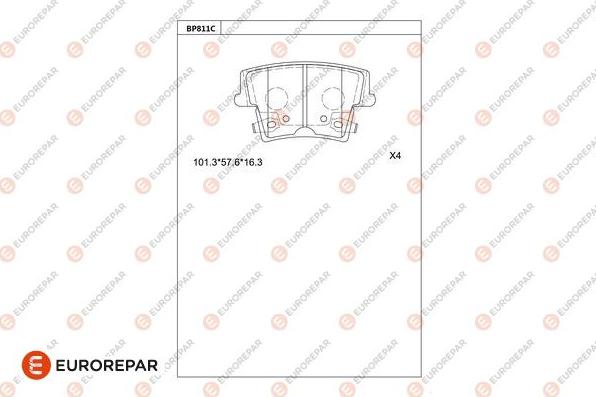 EUROREPAR 1681262080 - Гальмівні колодки, дискові гальма autocars.com.ua