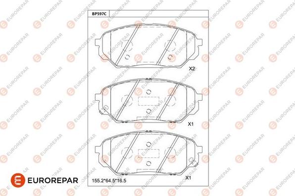 EUROREPAR 1681262380 - Тормозные колодки, дисковые, комплект autodnr.net