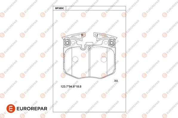 EUROREPAR 1681263080 - Тормозные колодки, дисковые, комплект autodnr.net