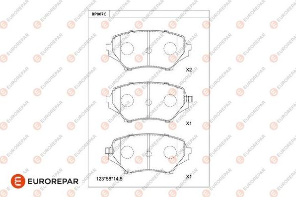 EUROREPAR 1681264780 - Тормозные колодки, дисковые, комплект autodnr.net