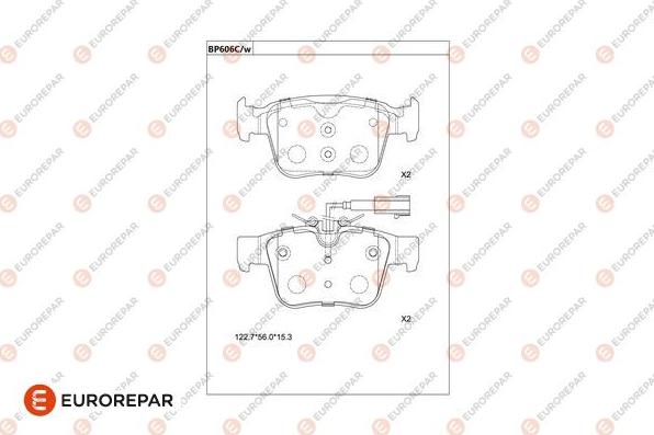 EUROREPAR 1681264980 - Тормозные колодки, дисковые, комплект avtokuzovplus.com.ua