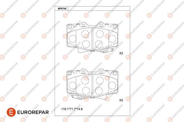 EUROREPAR 1681265080 - Тормозные колодки, дисковые, комплект autodnr.net