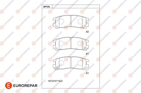 EUROREPAR 1681265180 - Гальмівні колодки, дискові гальма autocars.com.ua