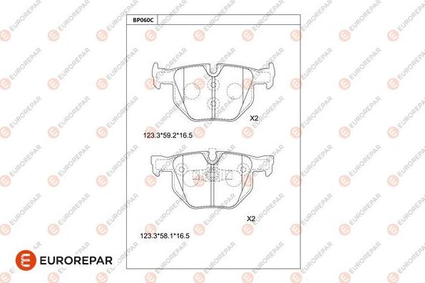 EUROREPAR 1681265880 - Тормозные колодки, дисковые, комплект avtokuzovplus.com.ua