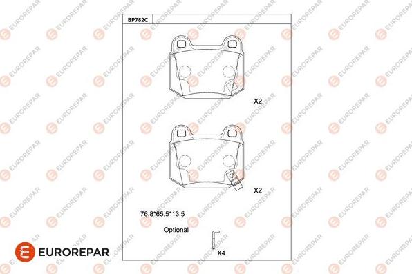 EUROREPAR 1681265980 - Тормозные колодки, дисковые, комплект autodnr.net