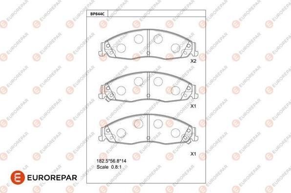 EUROREPAR 1681266280 - Гальмівні колодки, дискові гальма autocars.com.ua