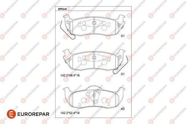 EUROREPAR 1681267480 - Гальмівні колодки, дискові гальма autocars.com.ua