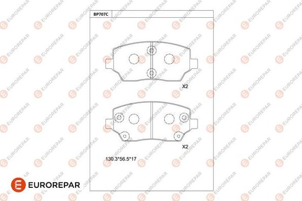 EUROREPAR 1681268280 - Гальмівні колодки, дискові гальма autocars.com.ua