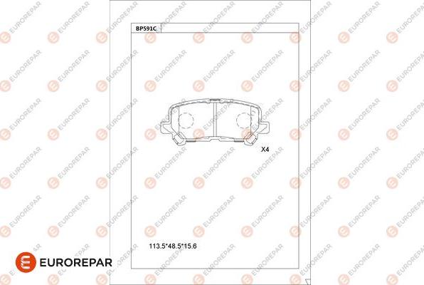 EUROREPAR 1681269080 - Гальмівні колодки, дискові гальма autocars.com.ua