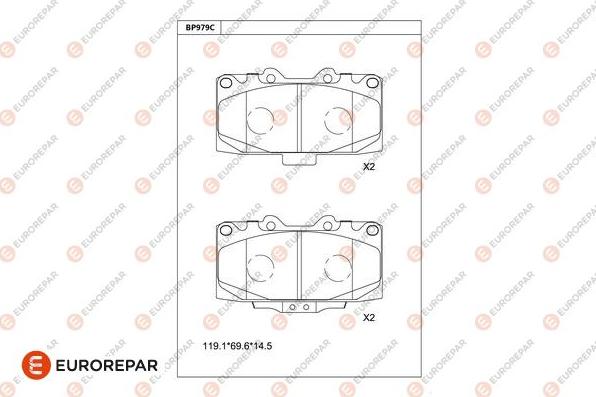 EUROREPAR 1681269180 - Тормозные колодки, дисковые, комплект avtokuzovplus.com.ua