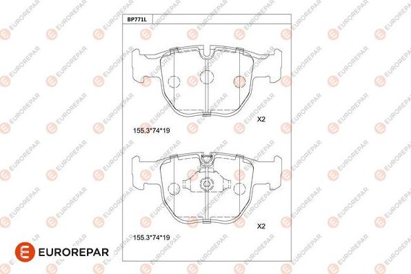 EUROREPAR 1681272080 - Тормозные колодки, дисковые, комплект avtokuzovplus.com.ua