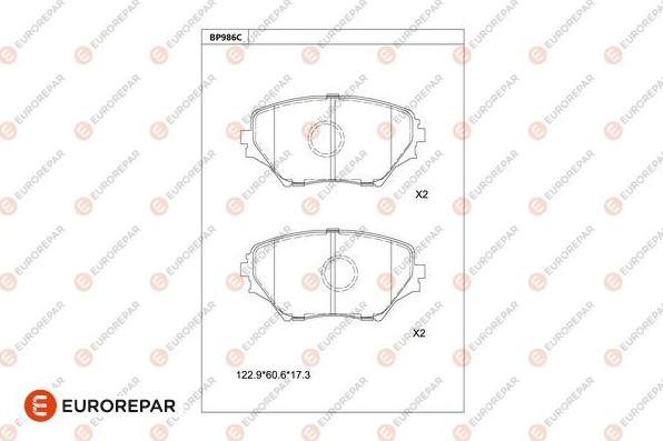 EUROREPAR 1681272780 - Гальмівні колодки, дискові гальма autocars.com.ua