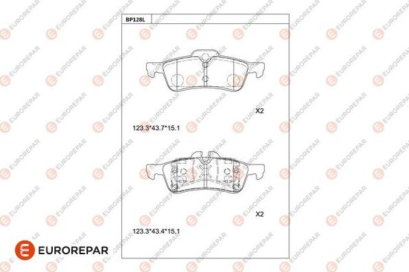 EUROREPAR 1681272880 - Тормозные колодки, дисковые, комплект avtokuzovplus.com.ua