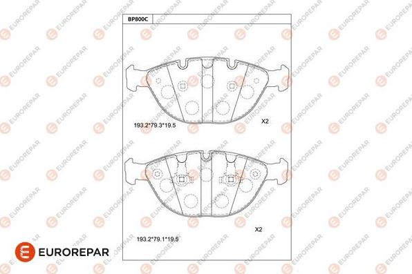 EUROREPAR 1681273480 - Тормозные колодки, дисковые, комплект avtokuzovplus.com.ua