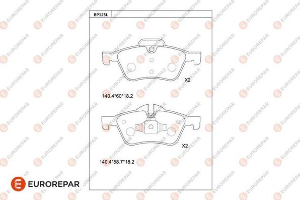 EUROREPAR 1681273880 - Тормозные колодки, дисковые, комплект avtokuzovplus.com.ua