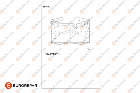 EUROREPAR 1681274080 - Тормозные колодки, дисковые, комплект autodnr.net