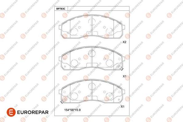 EUROREPAR 1681275980 - Тормозные колодки, дисковые, комплект autodnr.net