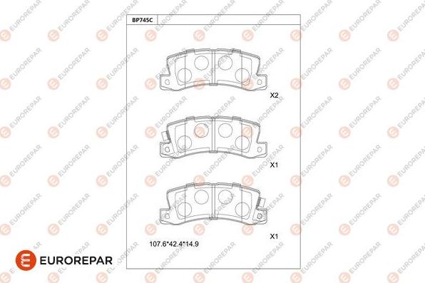 EUROREPAR 1681276280 - Тормозные колодки, дисковые, комплект autodnr.net