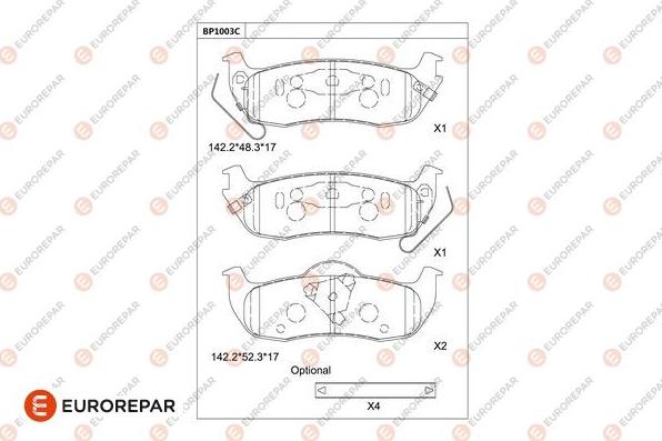 EUROREPAR 1681276680 - Тормозные колодки, дисковые, комплект autodnr.net