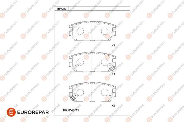 EUROREPAR 1681276980 - Тормозные колодки, дисковые, комплект autodnr.net