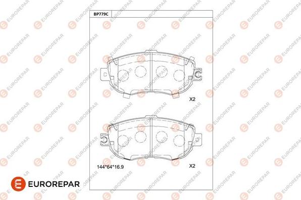 EUROREPAR 1681277480 - Тормозные колодки, дисковые, комплект autodnr.net