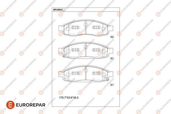 EUROREPAR 1681277780 - Тормозные колодки, дисковые, комплект avtokuzovplus.com.ua