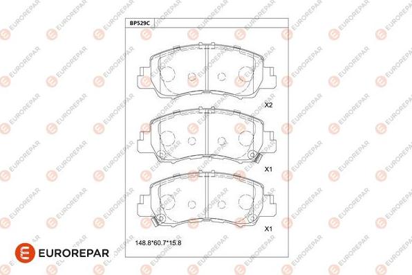 EUROREPAR 1681280080 - Тормозные колодки, дисковые, комплект avtokuzovplus.com.ua