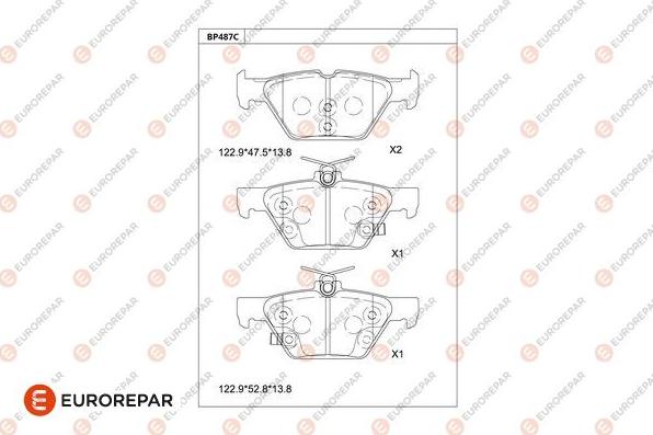 EUROREPAR 1681281080 - Тормозные колодки, дисковые, комплект avtokuzovplus.com.ua