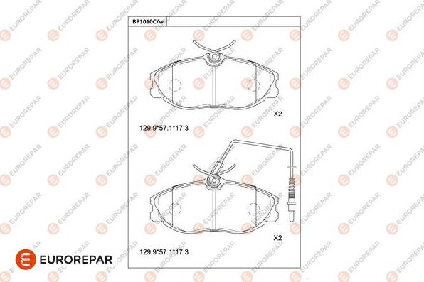 EUROREPAR 1681281280 - Гальмівні колодки, дискові гальма autocars.com.ua