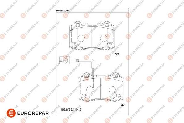 EUROREPAR 1681283880 - Тормозные колодки, дисковые, комплект avtokuzovplus.com.ua