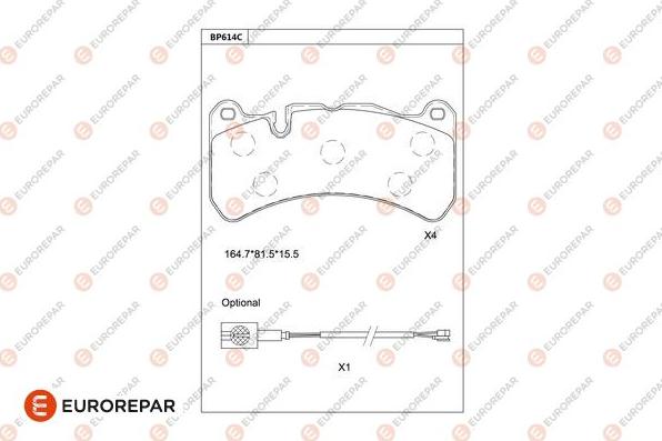 EUROREPAR 1681283980 - Тормозные колодки, дисковые, комплект autodnr.net