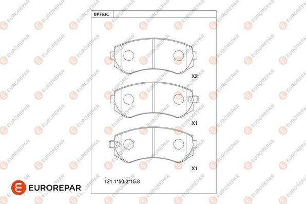 EUROREPAR 1681284580 - Тормозные колодки, дисковые, комплект autodnr.net